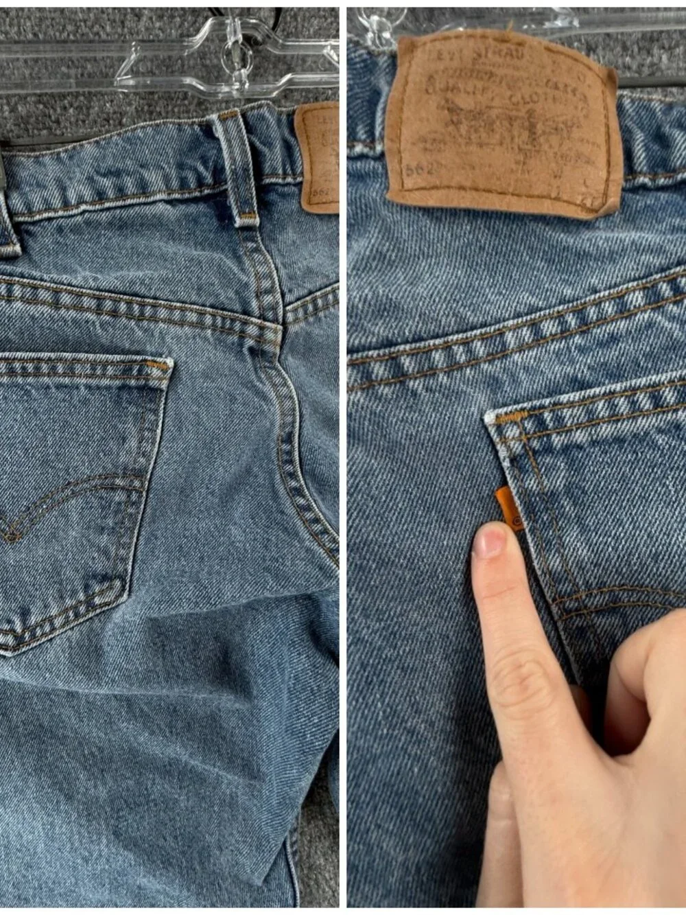 VTG Levis 562 Orange Tab Light Wash Denim Blue Jeans 90s 80s ACTL 28X27.5